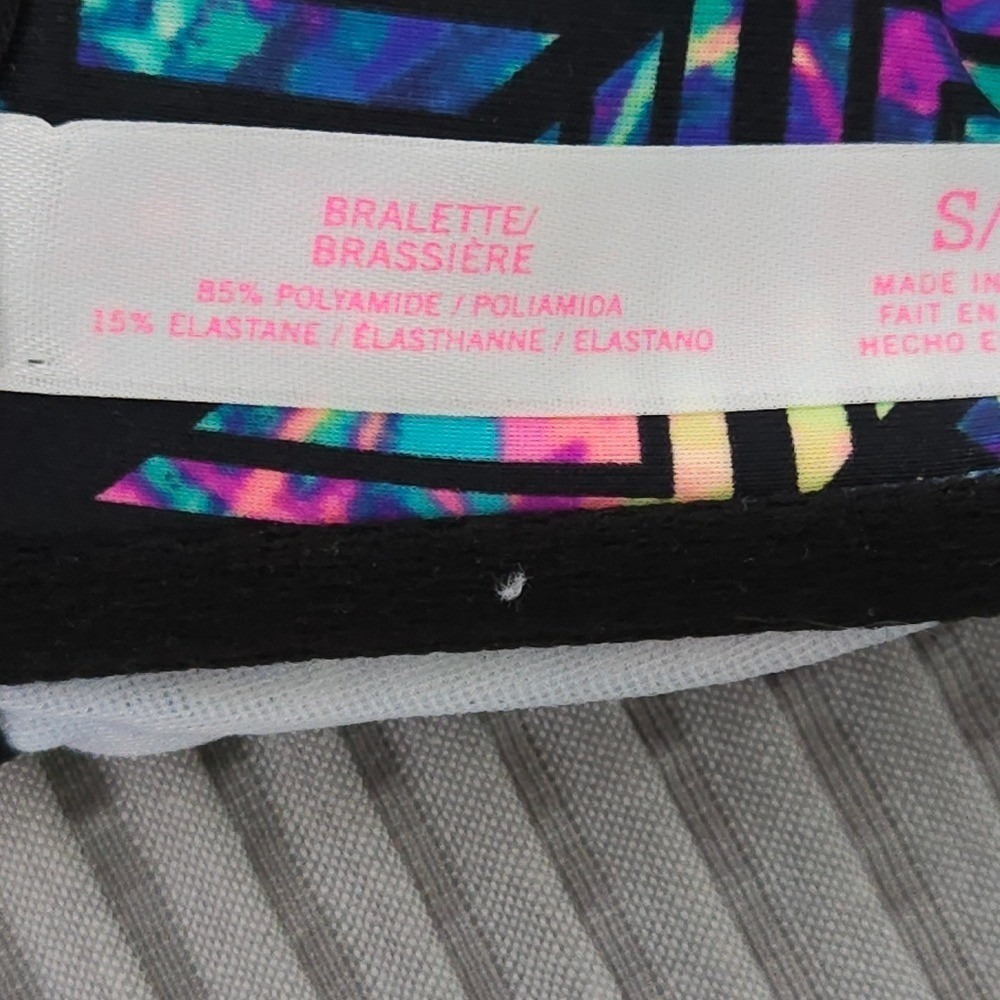 PINK Victoria's Secret Bralette Small Holographic Geometric Print Y2K Retro - Picture 6 of 7